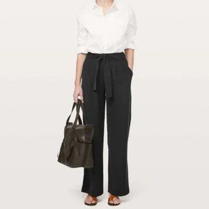 Lululemon Noir Pant Black Wide Leg Tie Waist